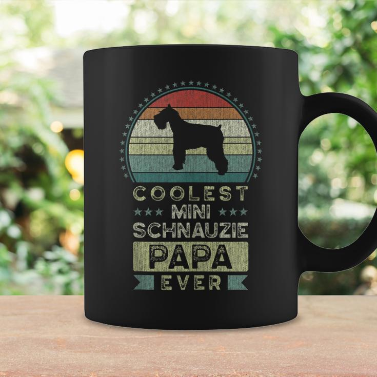Mens Coolest Mini Schnauzie Papa Ever Fathers Day Schnauzer Coffee Mug Gifts ideas