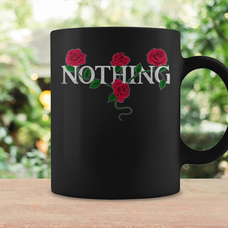 Mens Cute Nothing Roses Print Summer White Black Flower Print Coffee Mug Gifts ideas