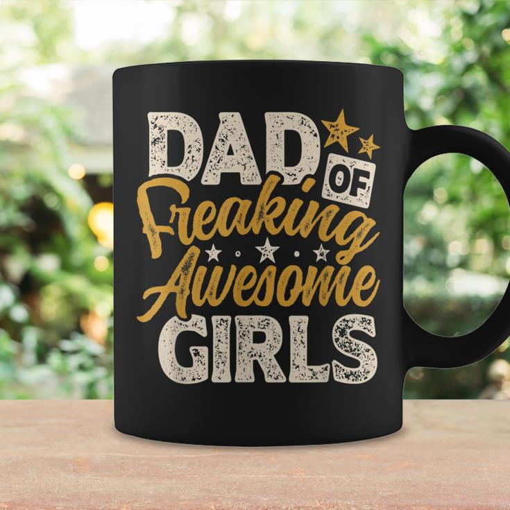 Mens Dad Of Freaking Awesome Girl Vintage Distressed Dad Of Girls Coffee Mug Gifts ideas