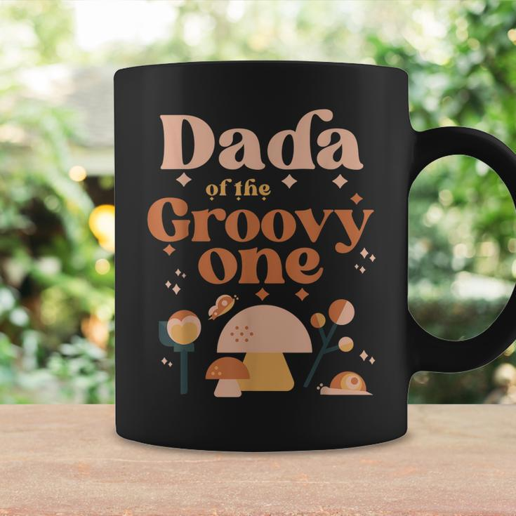 Mens Dada Of The Groovy One Boho 1St Birthday Hippie Mushroom Dad Coffee Mug Gifts ideas