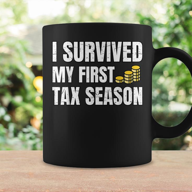 Mens Funny Tax Season I Survived My First Tax Season Humor Coffee Mug Gifts ideas