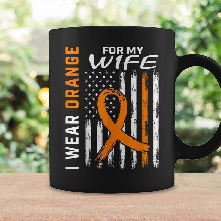 Mens I Wear Orange For My Wife Multiple Sclerosis Awareness Flag Coffee Mug Gifts ideas