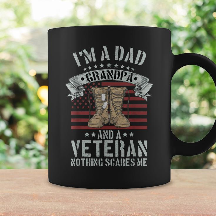 Mens Im A Dad Grandpa And A Veteran Nothing Scares Me Usa Father Coffee Mug Gifts ideas