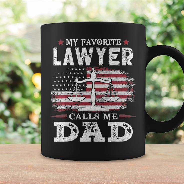 Mens My Favorite Lawyer Calls Me Dad Usa Flag Dad Father Gift Coffee Mug Gifts ideas