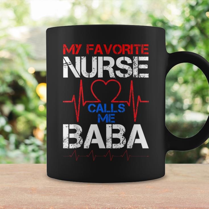 Mens My Favorite Nurse Calls Me Baba Cool Vintage Nurse Dad Coffee Mug Gifts ideas