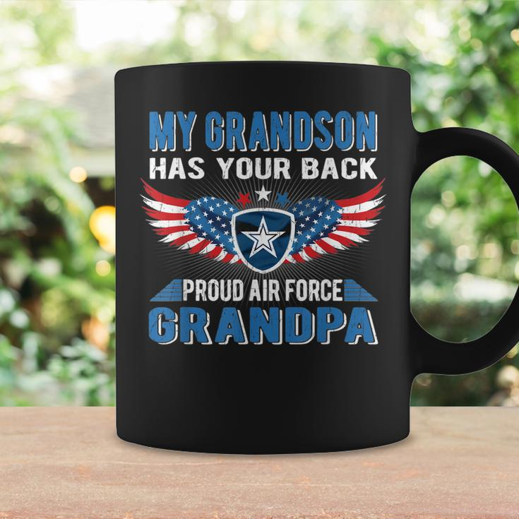Mens My Grandson Has Your Back Proud Air Force Grandpa Military Coffee Mug Gifts ideas
