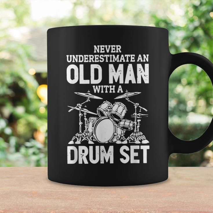 Mens Never Underestimate An Old Man With A Drum Set Drummer Coffee Mug Gifts ideas