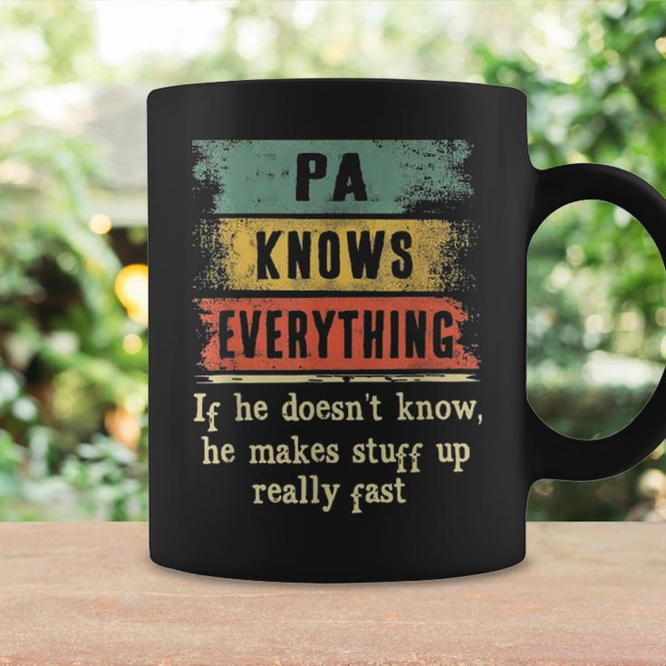 Mens Pa Knows Everything Grandpa Fathers Day Gift Coffee Mug Gifts ideas