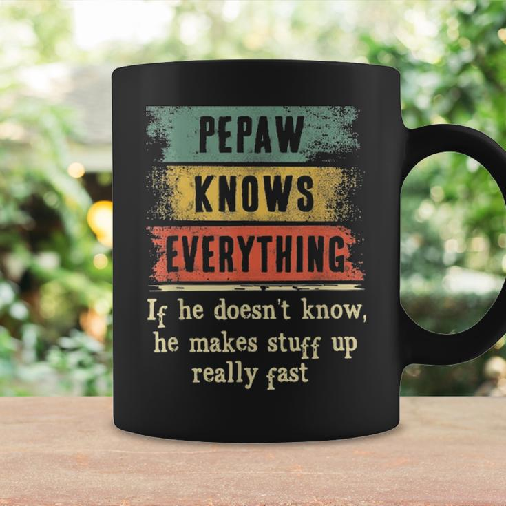 Mens Pepaw Knows Everything Grandpa Fathers Day Gift Coffee Mug Gifts ideas