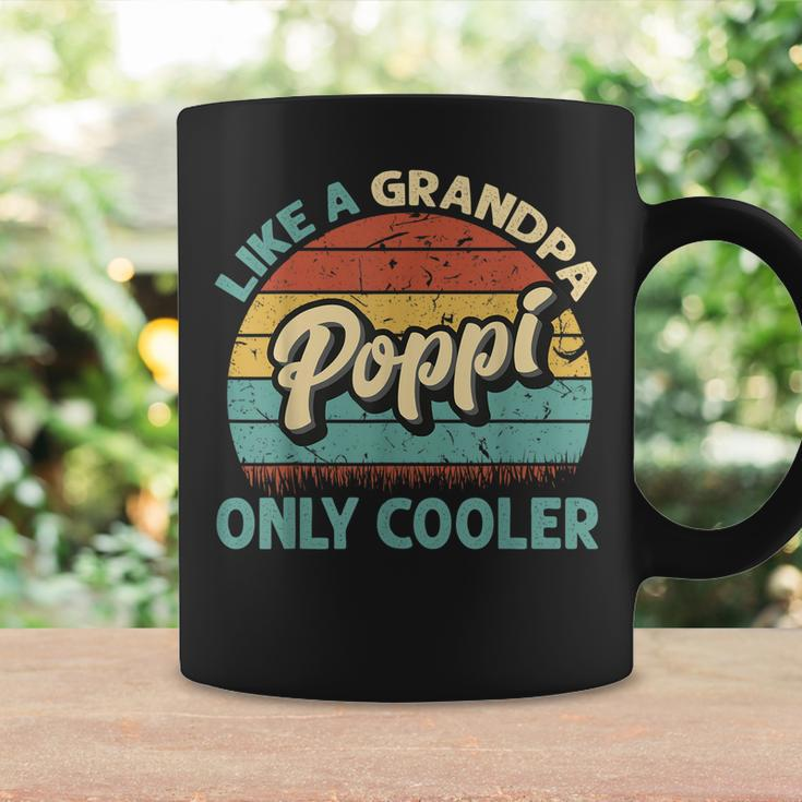 Mens Poppi Like A Grandpa Only Cooler Vintage Dad Fathers Day Coffee Mug Gifts ideas