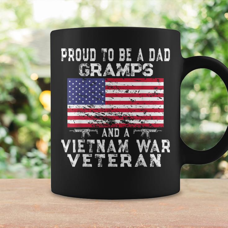Mens Proud Dad Gramps Vietnam Veteran - Vintage Us Flag Grandpa Coffee Mug Gifts ideas
