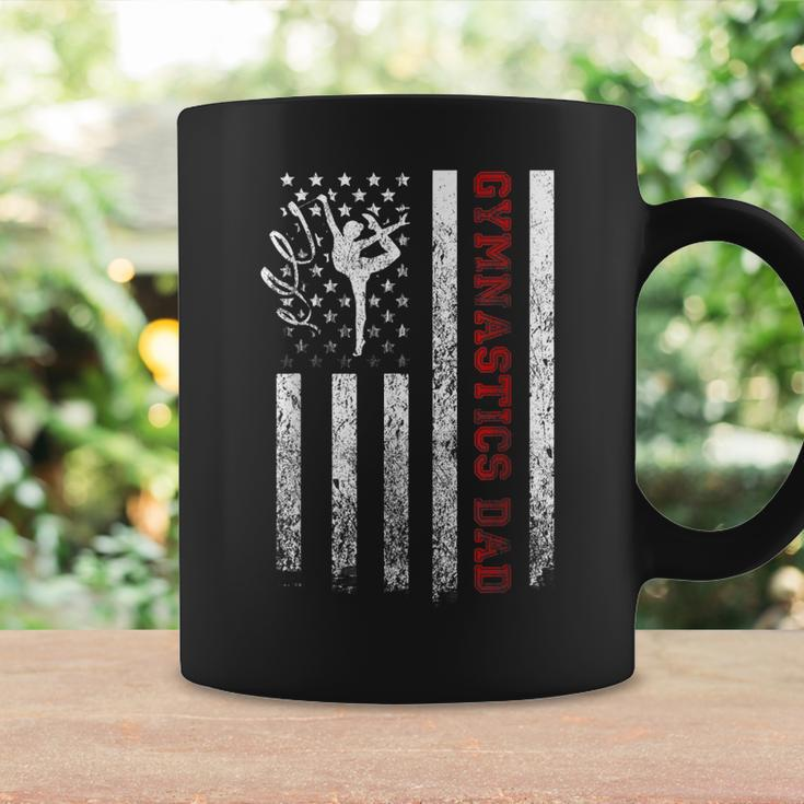 Mens Proud Gymnastics Dad American Flag Cool Usa Patriotic  Coffee Mug Gifts ideas