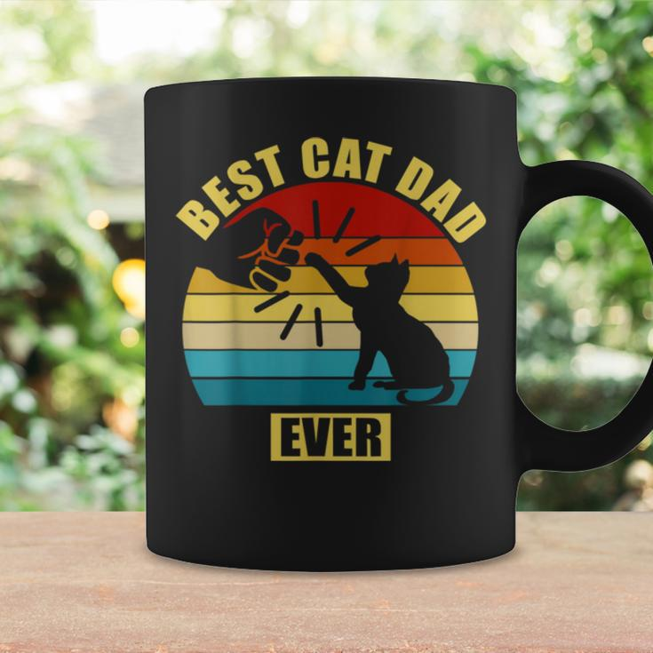 Mens Retro Vintage Best Cat Dad Ever Fist Bump Coffee Mug Gifts ideas