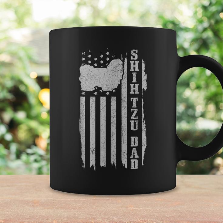 Mens Shih Tzu Dad American Flag Vintage Patriotic Shih Tzu Dog Coffee Mug Gifts ideas