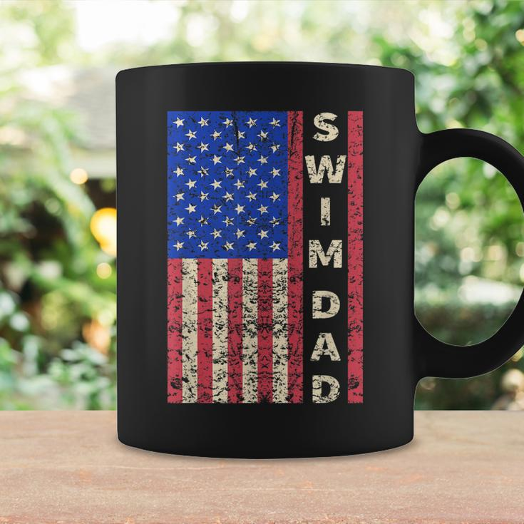 Mens Swim Dad American Flag Swimmer Fathers Day Gift Coffee Mug Gifts ideas