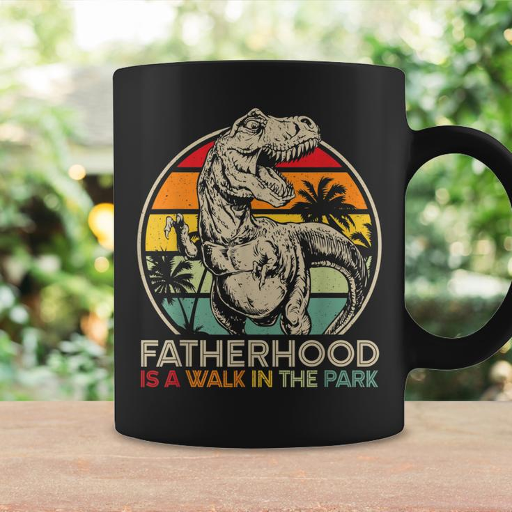Mens Vintage Fatherhood Is A Walk In The Park DadRex Dinosaur Coffee Mug Gifts ideas
