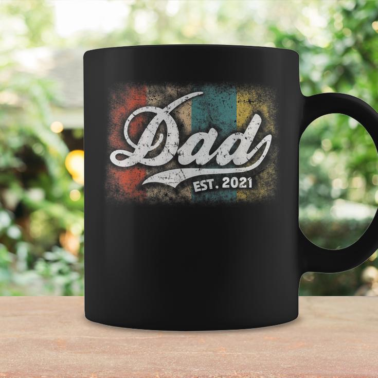 Mens Vintage Fathers Day Promoted To Dad Est 2021 New Dad Coffee Mug Gifts ideas