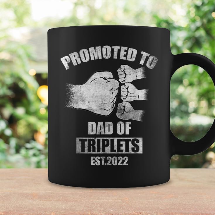 Mens Vintage Promoted To Dad Of Triplets Est 2022 Coffee Mug Gifts ideas
