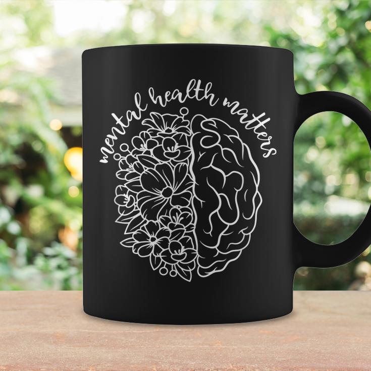 Mental Health Matters Be Kind Women Gifts Floral Brain Coffee Mug Gifts ideas