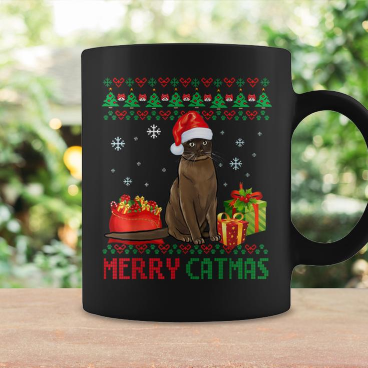 Merry Catmas Cat Ugly Christmas Burmese Mom Dad Coffee Mug Gifts ideas
