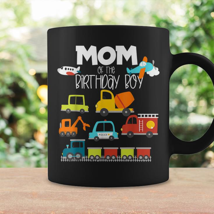 Mom Of The Birthday Boy Family Matching Train Car Fire Truck Coffee Mug Gifts ideas