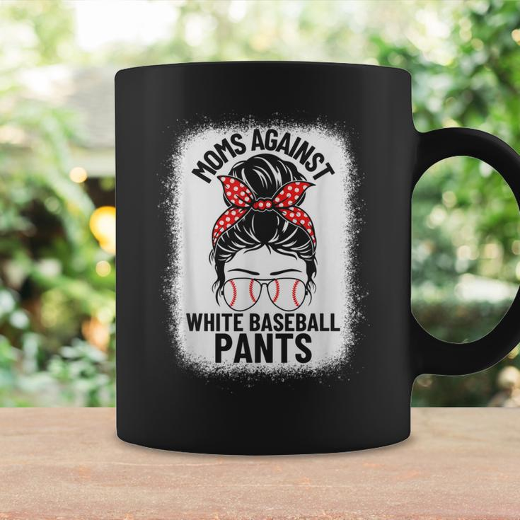 Moms Against White Baseball Pants Baseball Messy Bun Mom Coffee Mug Gifts ideas