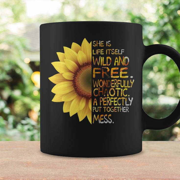 Mother Grandma Sunflower She Was Life Itself Wild And Free 45 Mom Grandmother V2 Coffee Mug Gifts ideas