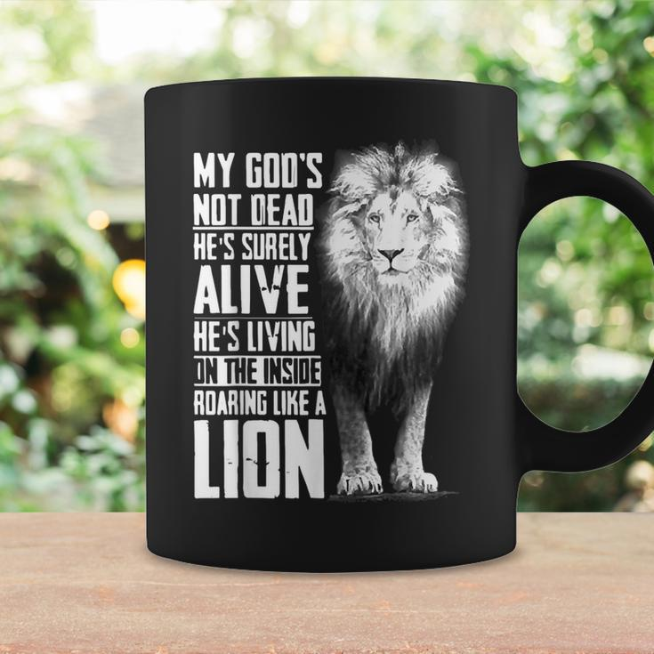 My Gods-Not-Dead Hes Surely Alive Christian Jesus Lion Coffee Mug Gifts ideas