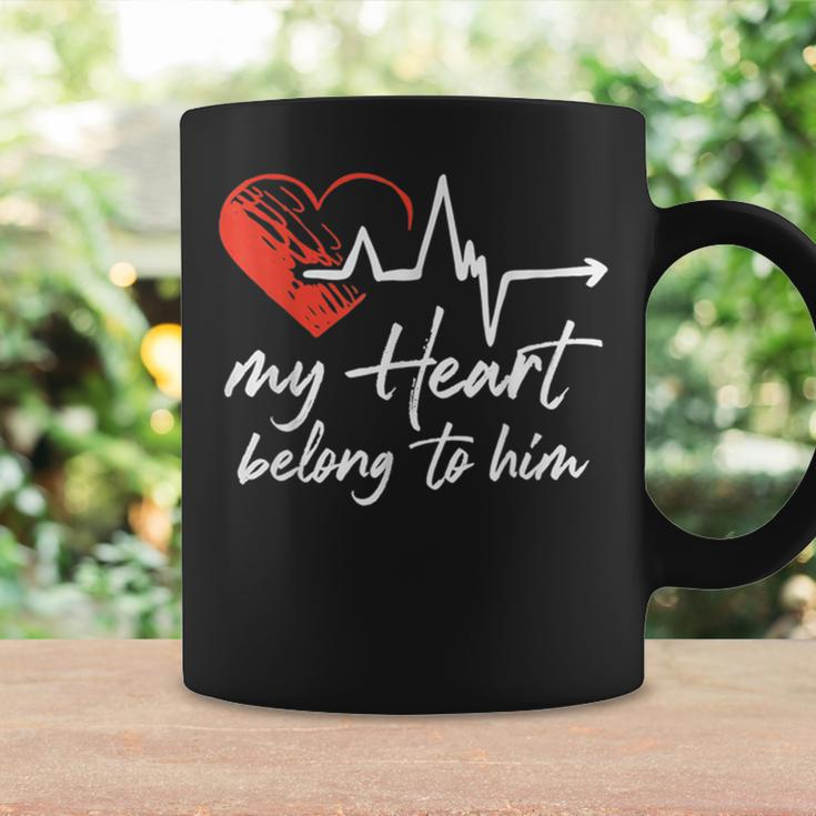 My Heart Belong To Him Couple Awesome Funny Valentine Coffee Mug Gifts ideas