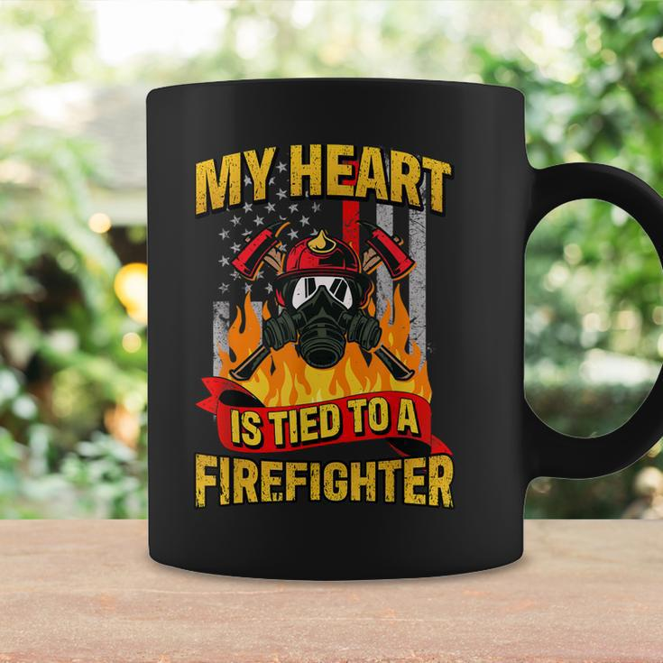 My Heart Is Tied To A Firefighter Fireman Fire Wife Coffee Mug Gifts ideas