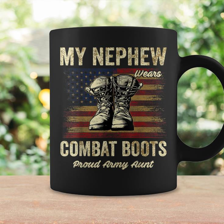 My Nephew Wears Combat Boots Proud Army Aunt Veteran Coffee Mug Gifts ideas