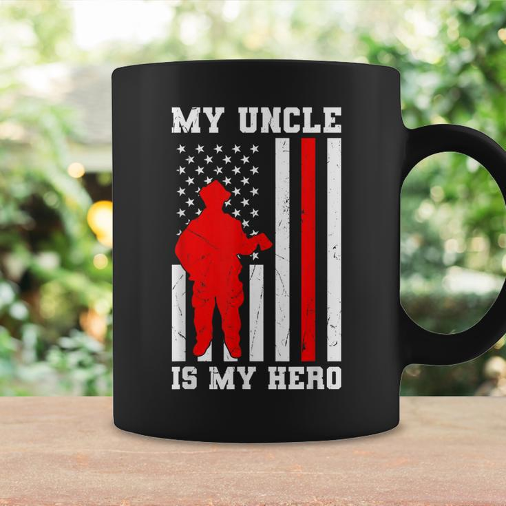 My Uncle Is My Hero Firefighter Thin Red Line Flag Coffee Mug Gifts ideas