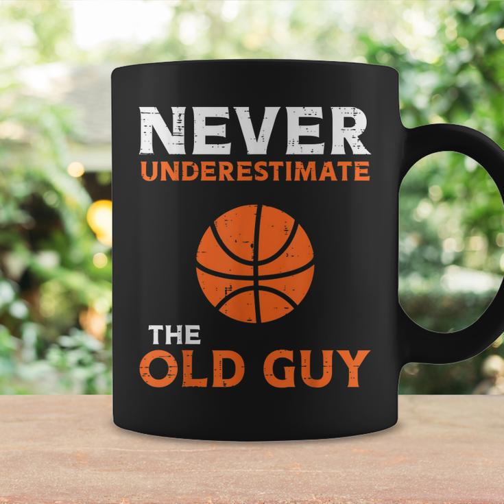 Never Underestimate The Old Guy Basketball Grandpa Dad Men Gift For Mens Coffee Mug Gifts ideas