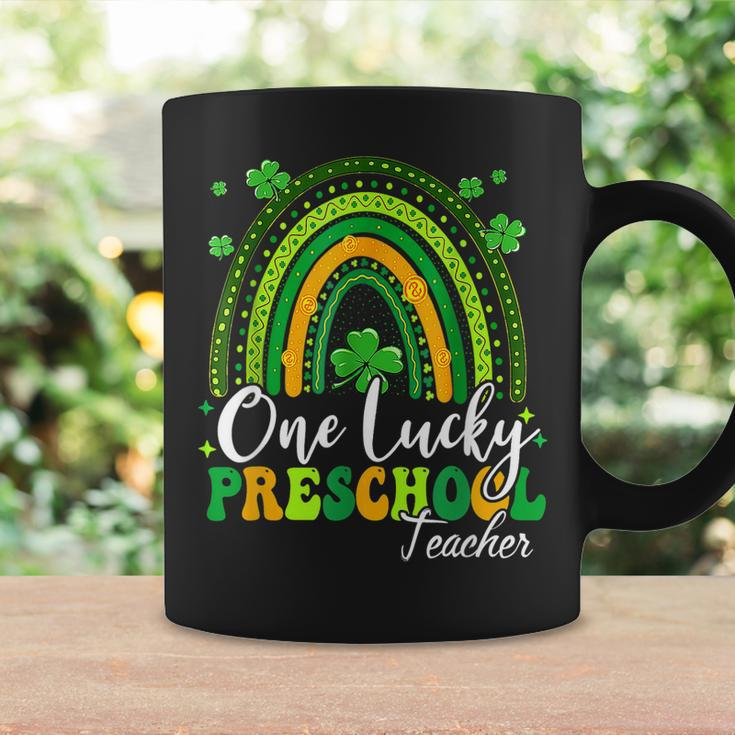 One Lucky Preschool Teacher Rainbow Shamrock Patricks Day Coffee Mug Gifts ideas