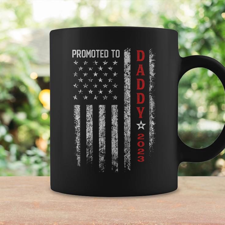 Patriotic Mens Promoted To Daddy Est 2023 First Time Dad Coffee Mug Gifts ideas