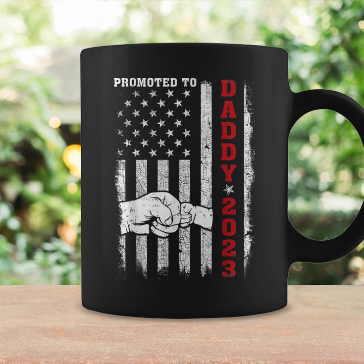 Patriotic Mens Promoted To Daddy Est 2023 First Time Dad V2 Coffee Mug Gifts ideas