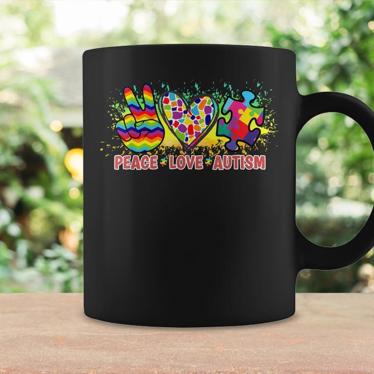 Peace Love Autism Mom Dad Kids Women Autism Awareness Coffee Mug Gifts ideas