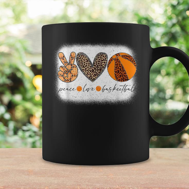 Peace Love Basketball Leopard Retro Mom Coffee Mug Gifts ideas