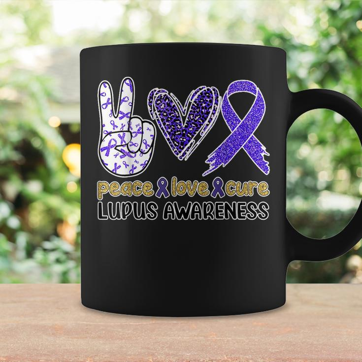 Peace Love Cure Lupus Awareness Purple Ribbon Lupus Support Coffee Mug Gifts ideas