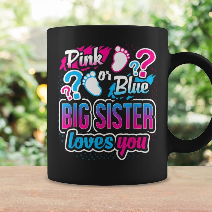 Pink Or Blue Big Sister Loves You Gender Reveal Baby Shower Coffee Mug Gifts ideas