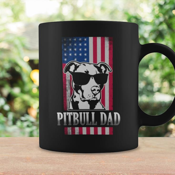 Pitbull Dad American Flag Coffee Mug Gifts ideas