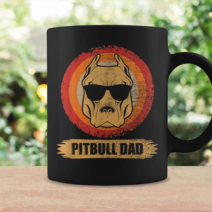 Pitbull Dad Dog With Sunglasses Pit Bull Father & Dog Lovers Coffee Mug Gifts ideas