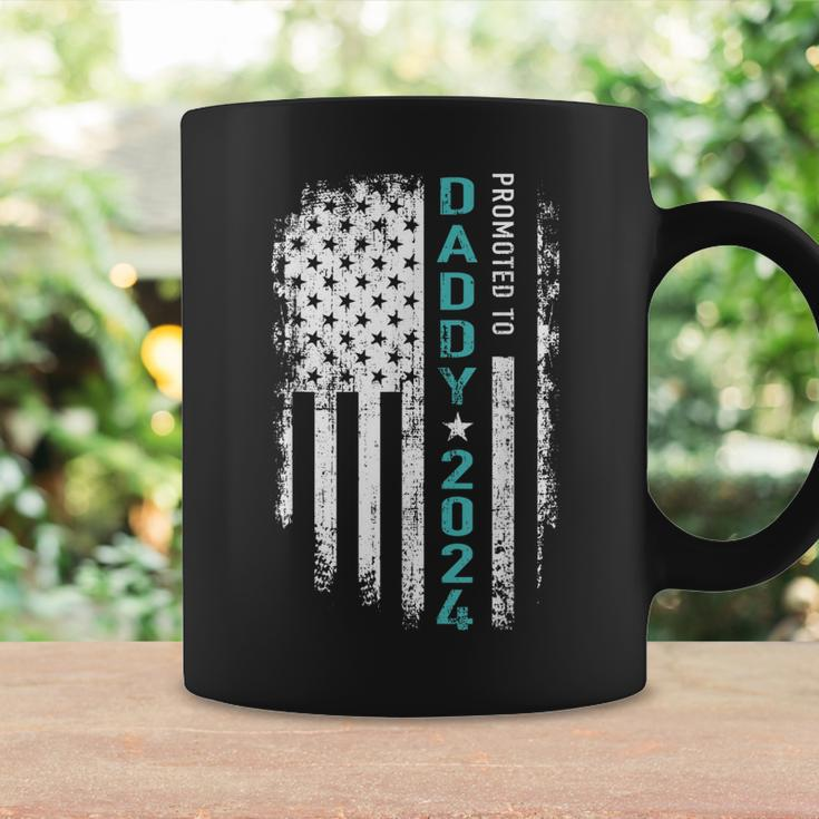 Promoted To Daddy 2024 Us American Flag For New Dad To Be Gift For Mens Coffee Mug Gifts ideas