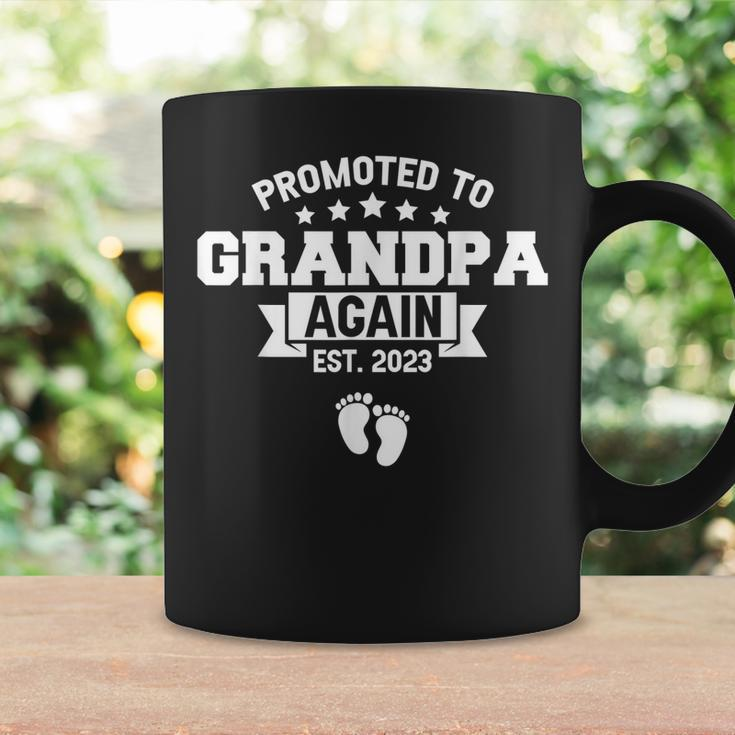 Promoted To Grandpa Again 2023 Funny Baby Announcement Party Coffee Mug Gifts ideas