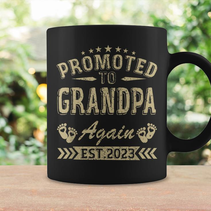 Promoted To Grandpa Again 2023 Soon To Be Dad Fathers Day Coffee Mug Gifts ideas
