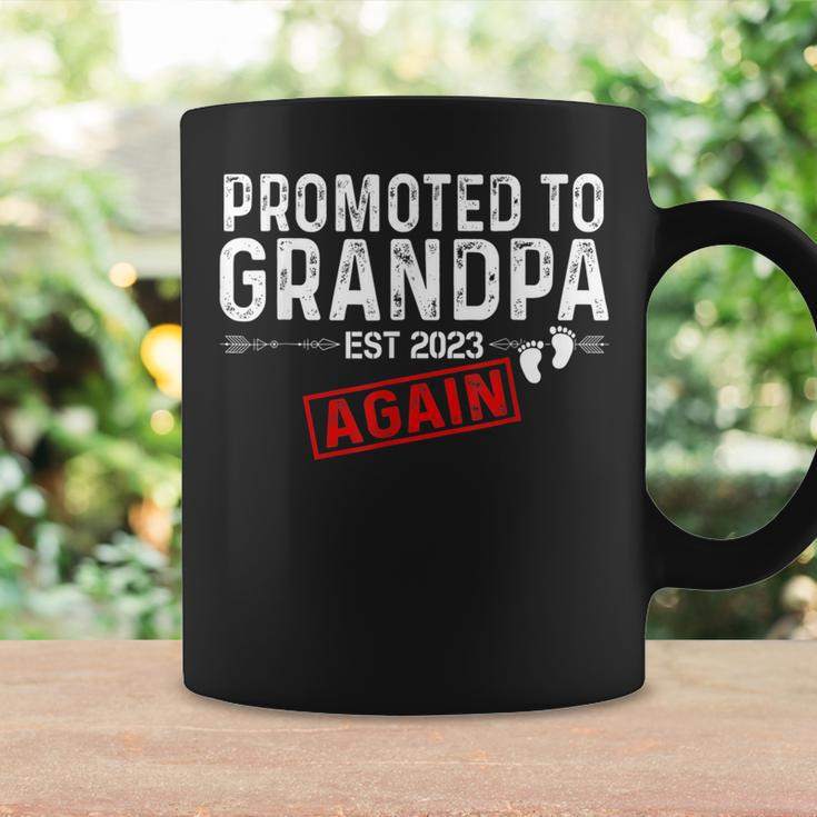 Promoted To Grandpa Again Est 2023 Baby Announcement Gift For Mens Coffee Mug Gifts ideas