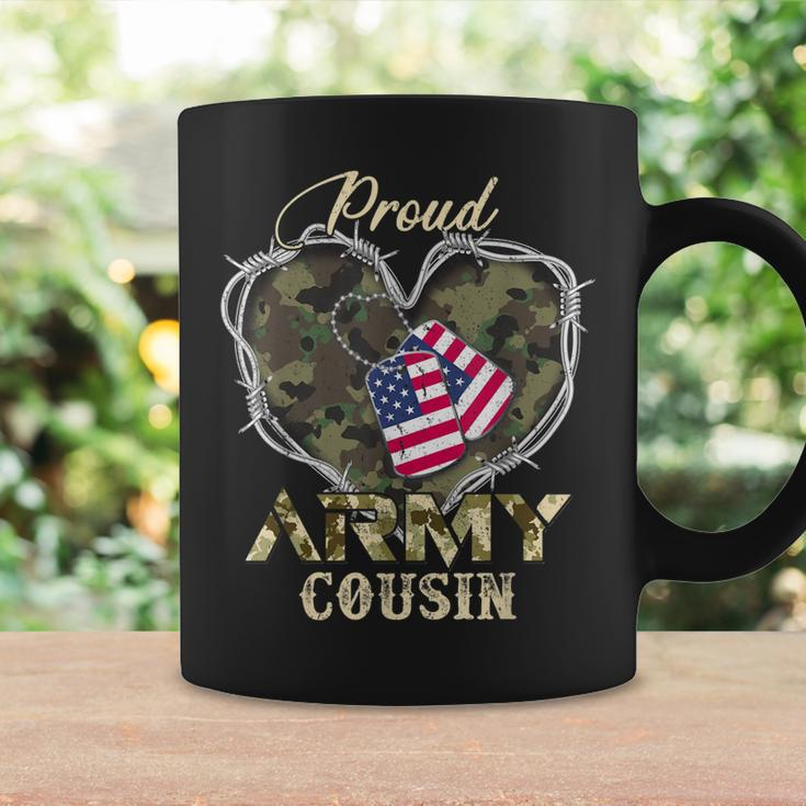 Proud Army Cousin With Heart American Flag For Veteran Coffee Mug Gifts ideas
