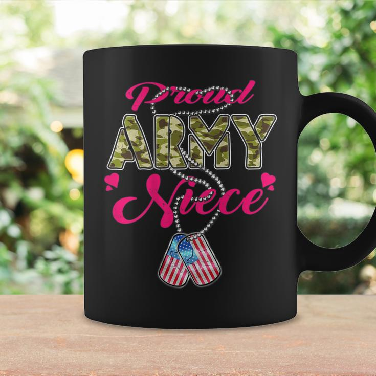 Proud Army Niece Us Flag Camo Dog Tags Pride Military Family Coffee Mug Gifts ideas