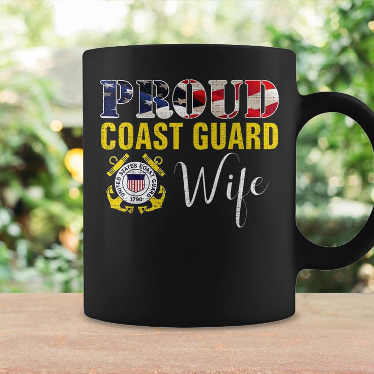 Proud Coast Guard Wife With American Flag For Veteran Day Coffee Mug Gifts ideas