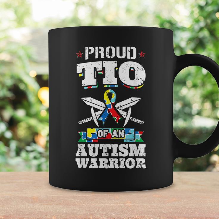 Proud Tio Of An Autism Warrior Awareness Ribbon Uncle Coffee Mug Gifts ideas